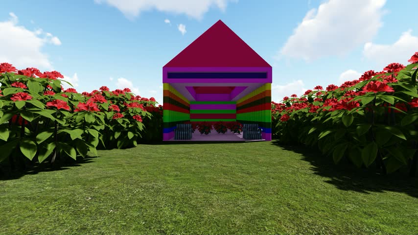 Modern Exhibition Stall in the Garden 