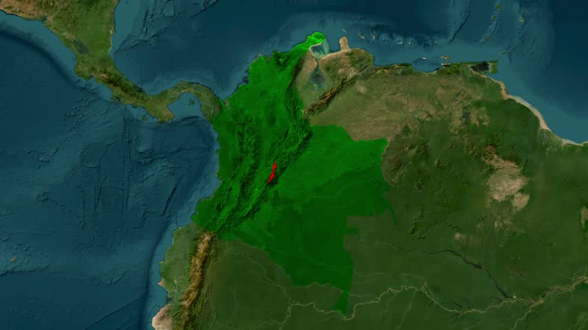 Satellite map view highlighting the city of bogota in colombia