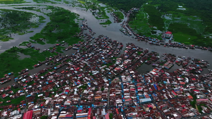Bajo Belen and Amazon Wetlands in Iquitos Peru Aerial View