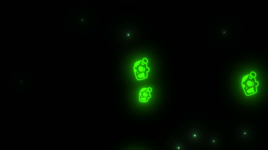 Haunted Halloween night with glowing pumpkins dancing ghosts ancient witches mysterious skulls creepy vampires dark cemetery animation loop stock footage horror video effects cinematic dark