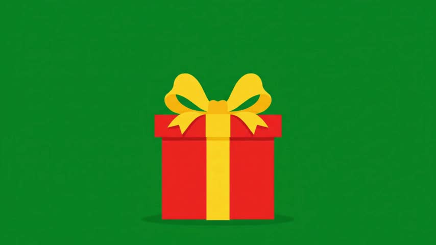 Simple Red Present With Yellow Bow Loop