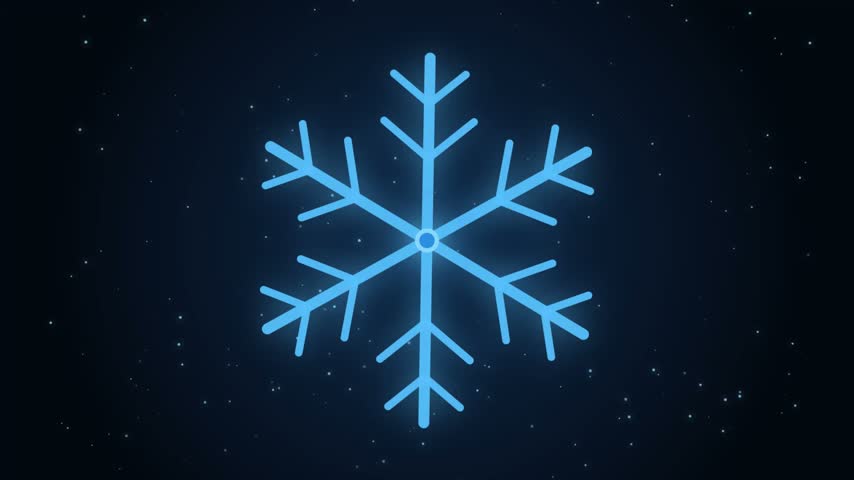 Glowing Blue Snowflake Background Loop