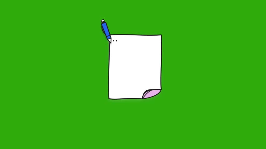 Cute Cartoon Pencil Writing and Drawing Animation Loop