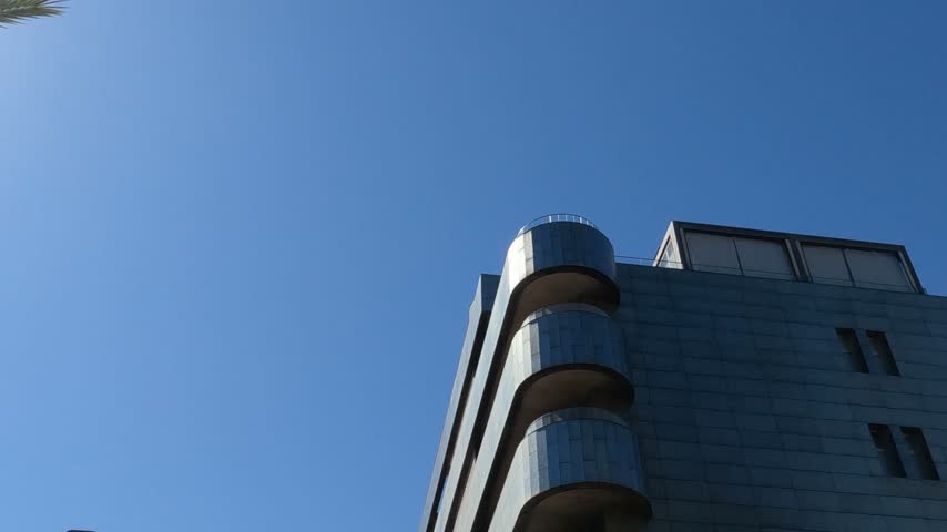 Cylindrical building in the city of Elche, Alicante, Spain.