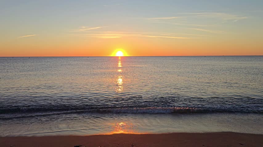 A sunset over the ocean