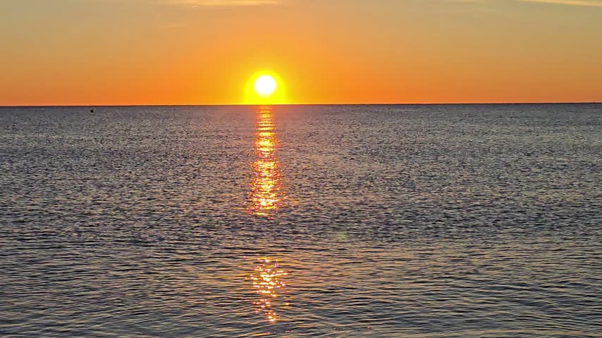 A sunset over the ocean