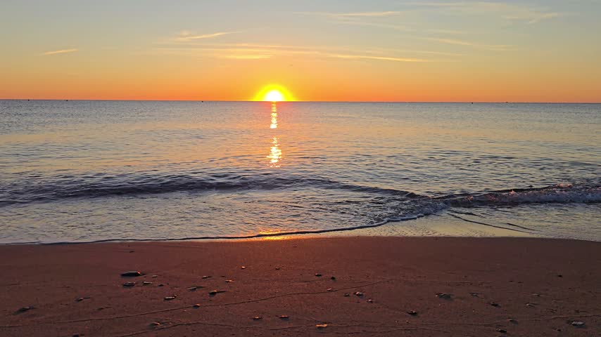 A sunset over the ocean