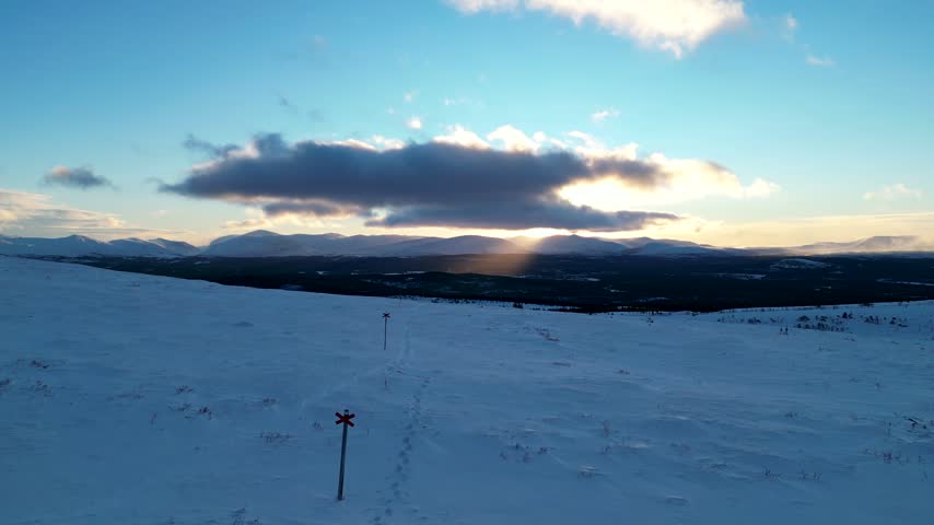 Backcountry skiing around Valadalen in Swedish Jamtland in winter