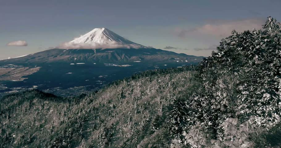 Majestic Mount Fuji Volcano Mountain Landscape in Japan.