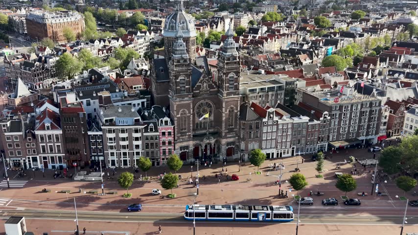 Basilica Of Saint Nicholas In Amsterdam In North Holland Netherlands. Catholic Church. Beautiful Religious Temple. Religion Background. Basilica Of Saint Nicholas In Amsterdam. Medieval Building.