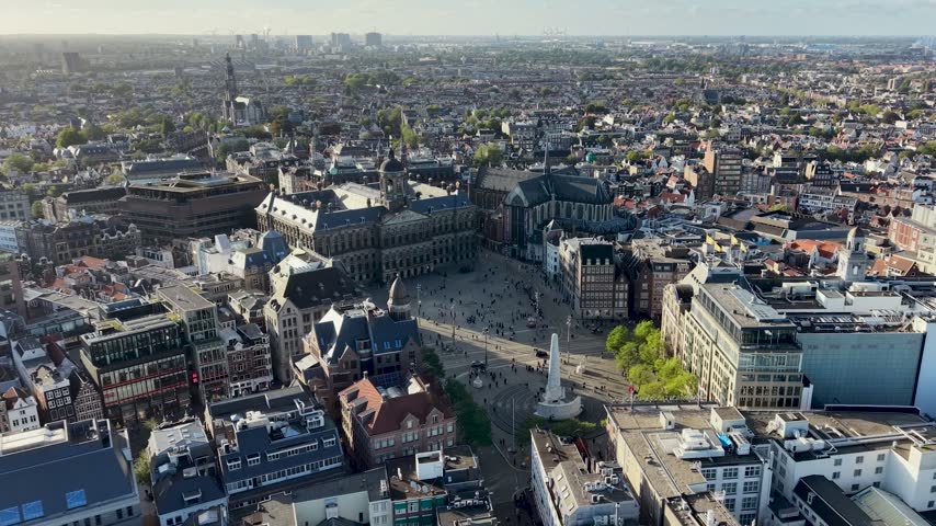 Royal Palace In Amsterdam In Noord Holland Netherlands. Beautiful Koninklijk Paleis. Downtown District. Medieval Palace. Royal Palace In Amsterdam Netherlands. Stunning Cityscape. Tourism Landmark.
