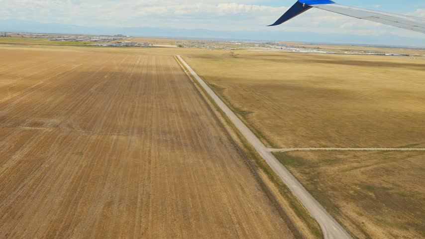 aerial view of Denver city, suburban, road, house and farm beautiful landscape