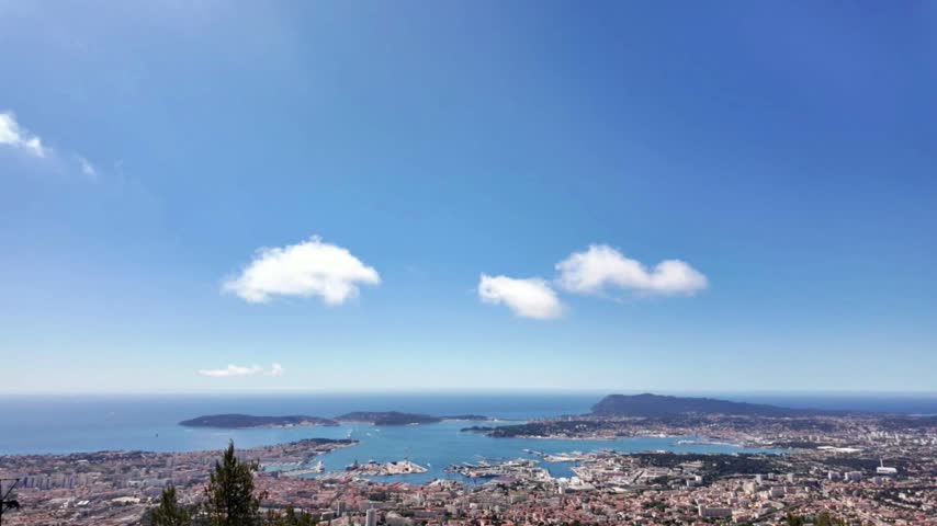 Scenic view of Toulon landscape from Mont Faron, Provence-Alpes-Côte d