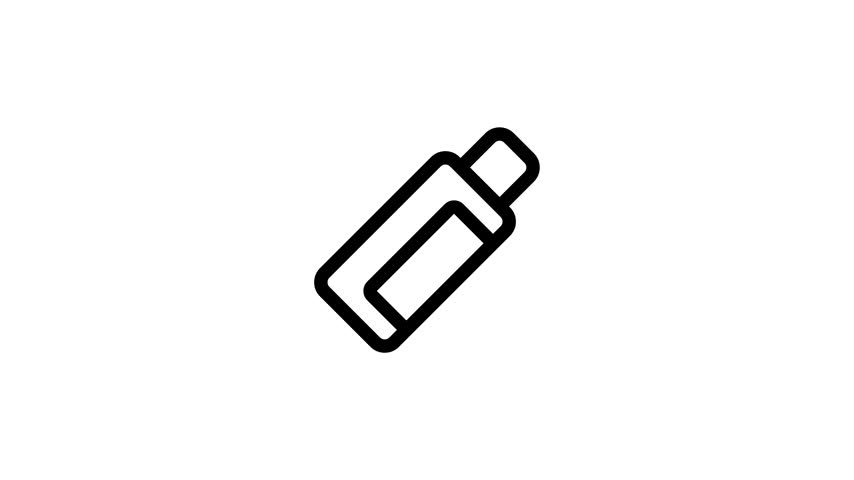 Glue stick stationery outline icon looping animation, adhesive craft tool symbol motion graphic for education and office presentation design