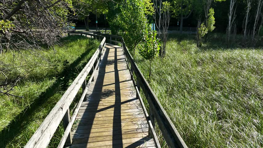 The old wooden walkways criss-crossing the dunes at Kruse Park.