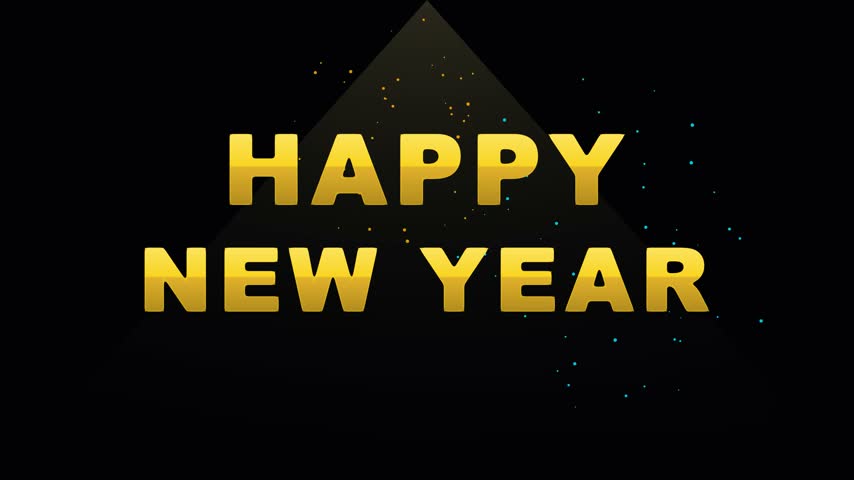 Happy New Year Golden Text Celebration Banner