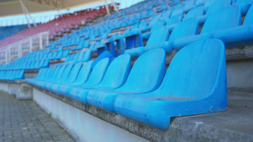 Rows of seats at a stadium in Cape Town, South Africa