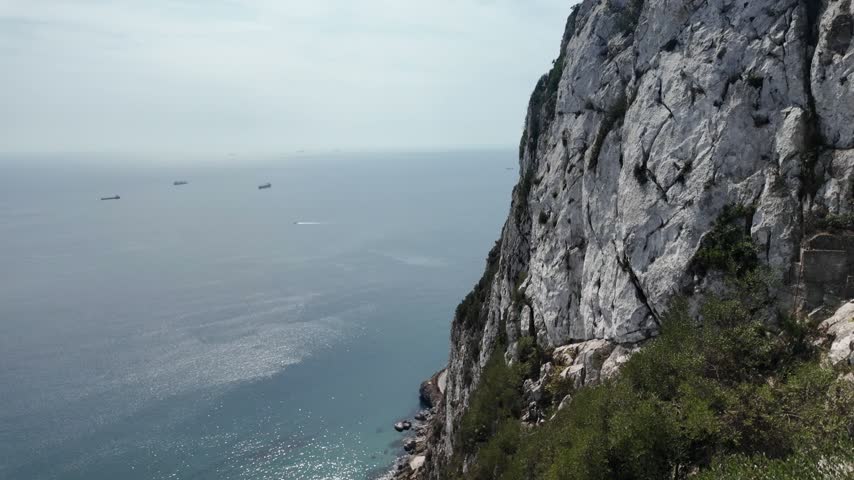 The Rock of Gibraltar overlooking the ocean from the Skywalk