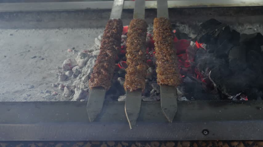 Preparation and Cooking of Adana Kebab (Adana Kebap) Video, Turkish Food Adana Kebab, Adana Turkiye (Turkey)