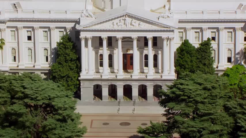 United States Capitol Building Exterior with Neoclassical Architecture and Columns in Washington DC