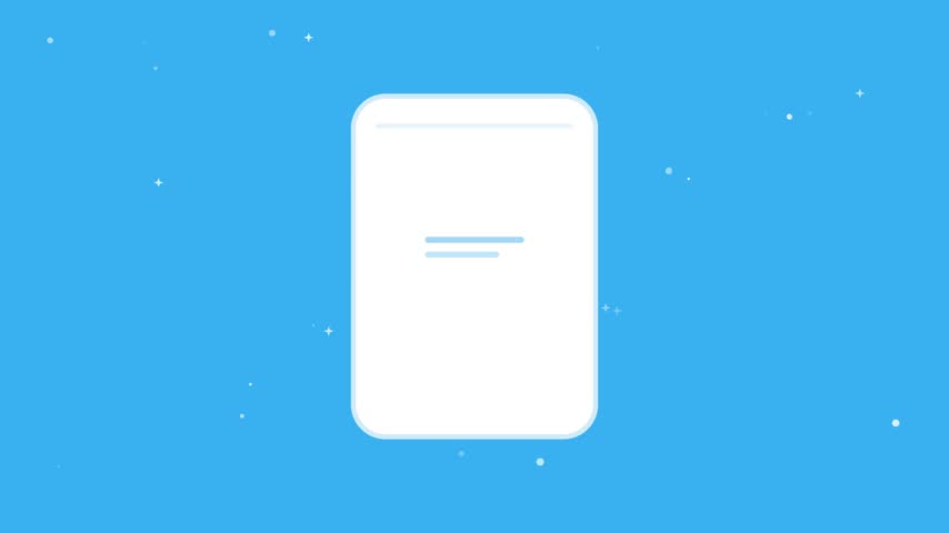Minimalist digital document with love heart notification icon on blue background