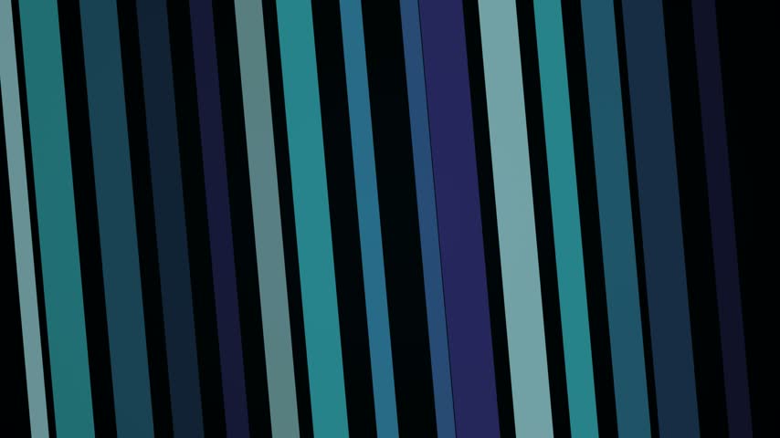 Blue and cyan geometric stripes pattern on a black background