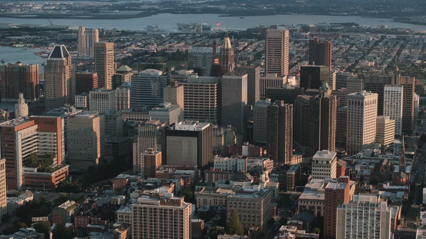 Aerial view of Baltimore on a summer day