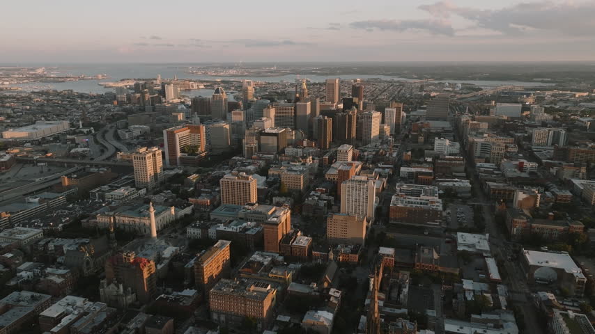 Aerial view of Baltimore on a summer day