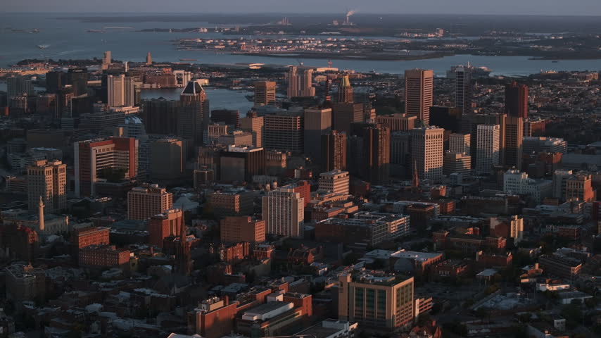 Aerial view of Baltimore on a summer day