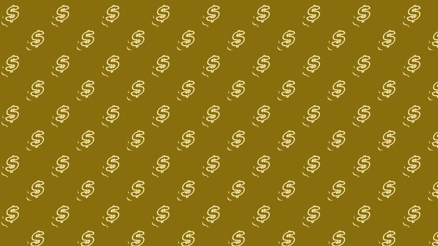 Golden dollar signs repeat on a warm, earthy background. Pattern suggests wealth, success, or financial themes. Ideal for business, finance, or luxury branding projects. Clean design with bold