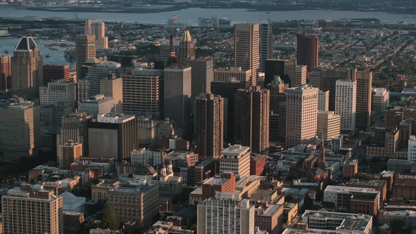 Baltimore City at sunset. Shot during the summer in Maryland.