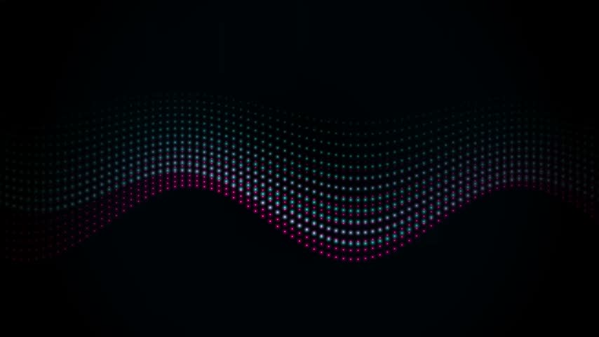 Dynamic abstract cybernetic wave pattern with dotted lines, seamless looping for digital backgrounds, banners, and tech-themed presentations.