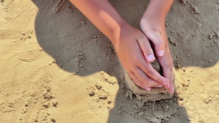 Overhead view of a child