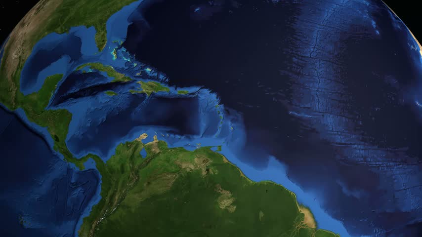 Satellite view animation follows an airplane flying from Europe across Africa to Johannesburg