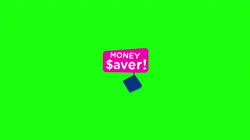 Money saver pink speech bubble with open wallet vector illustration isolated on green screen.   