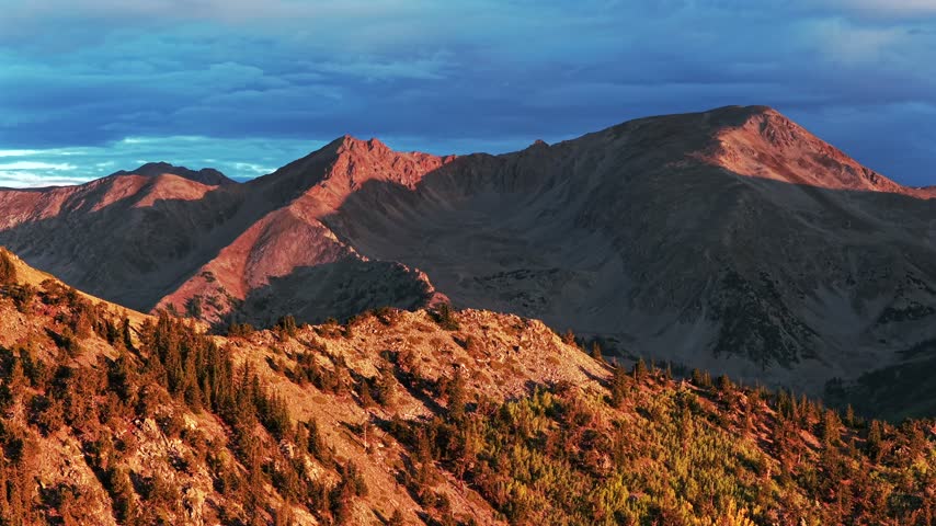 Mount Elbert Massive Huron Peak La Plata Peak 14ers Buena Vista Leadville Colorado aerial drone Rocky Mountains Collegiate Peaks Wilderness Sawatch Range summer morning sunrise nature landscape circle