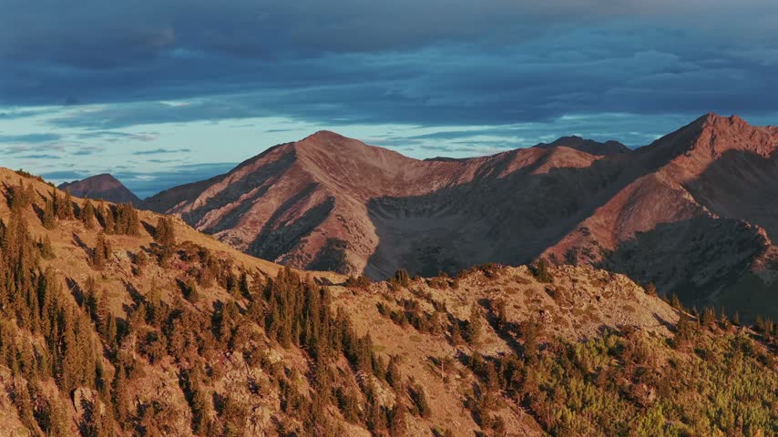 Mount Elbert Massive Huron Peak La Plata Peak 14ers Buena Vista Leadville Colorado aerial drone Rocky Mountains Collegiate Peaks Wilderness Sawatch Range summer morning sunrise nature landscape upward