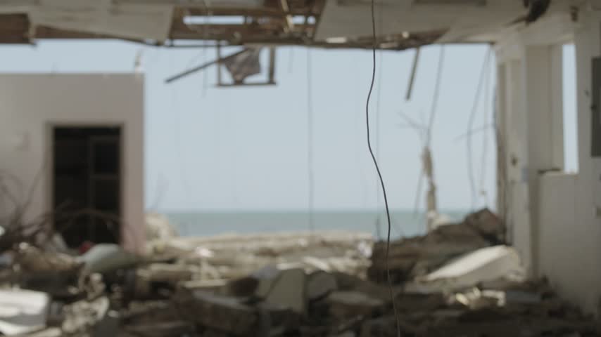 Remains of a home on the coast of Jamaica in the aftermath of hurricane Melissa 