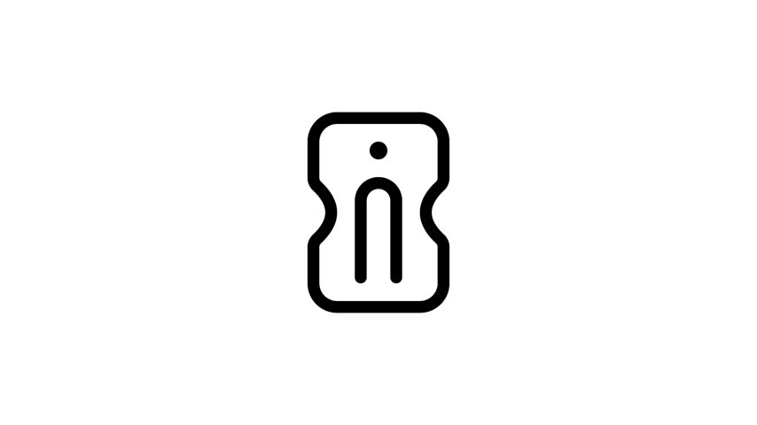 Sharpener stationery outline icon looping animation, pencil sharpening tool symbol motion graphic for education presentation design use case