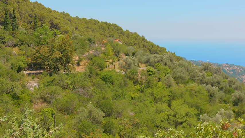 A mountain and sea view along the French Riviera in Provence-Alpes-Côte d