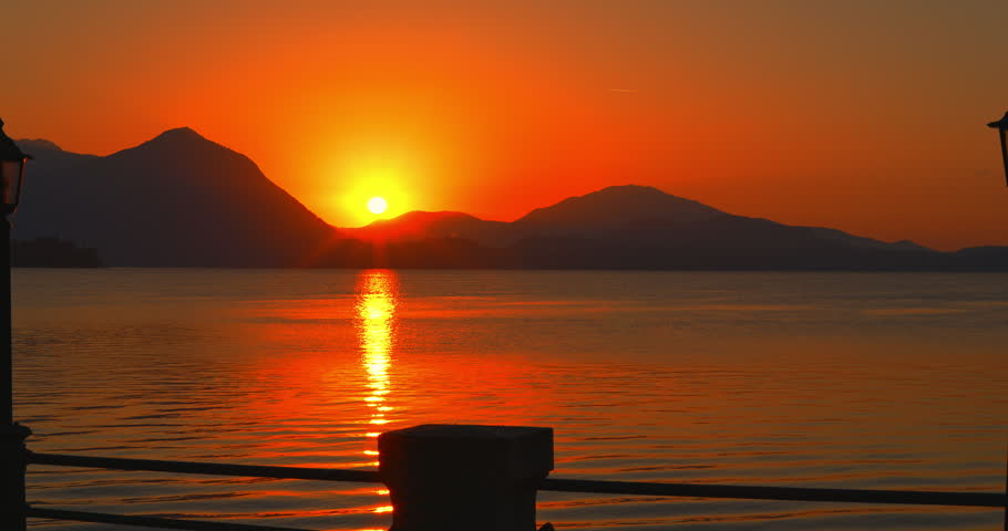 Landscape at dawn in Baveno on lake Maggiore