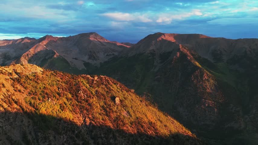 Rocky Mountains Mt Elbert Massive Huron Peak La Plata Peak 14ers morning Buena Vista Leadville Colorado aerial drone Collegiate Peaks Wilderness Sawatch Range summer sunrise nature landscape circle