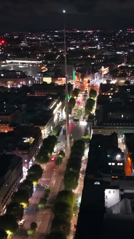 Wide 30FPS vertical social ratio aerial video of O