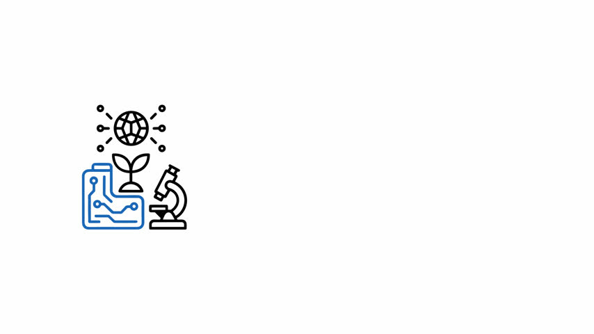 Clean vector icons representing scientific discovery with laboratory equipment and botanical elements. Ideal for educational or tech presentations.