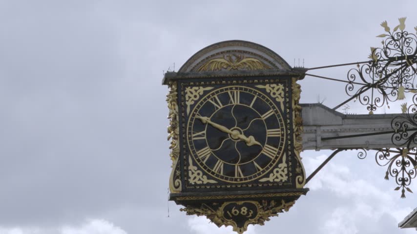 Town Clock with Gold Features in UK.