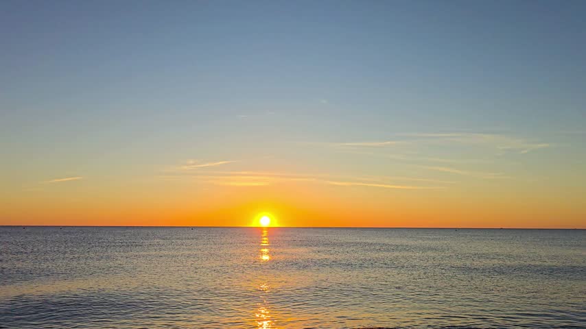 A sunset over the ocean