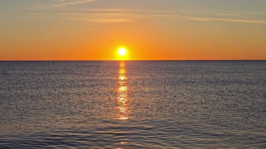 A sunset over the ocean