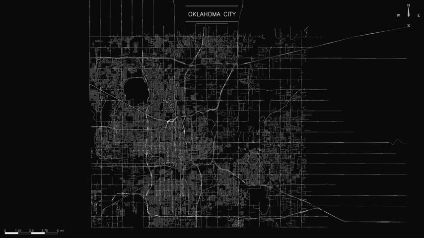 minimalist map of Oklahoma City