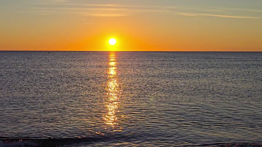 A sunset over the ocean