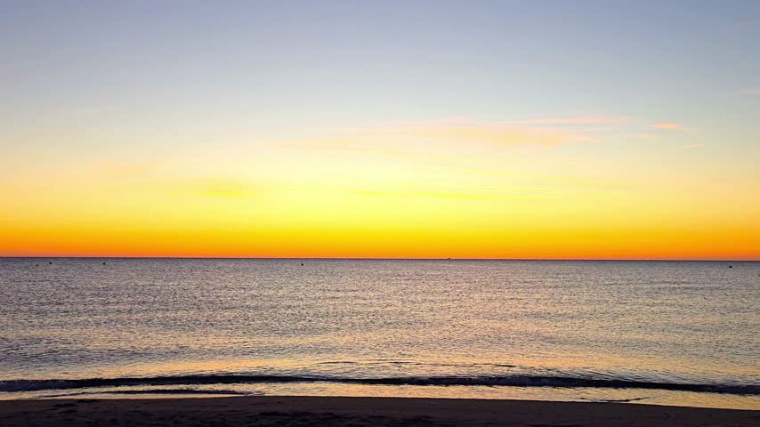 A sunset over the ocean